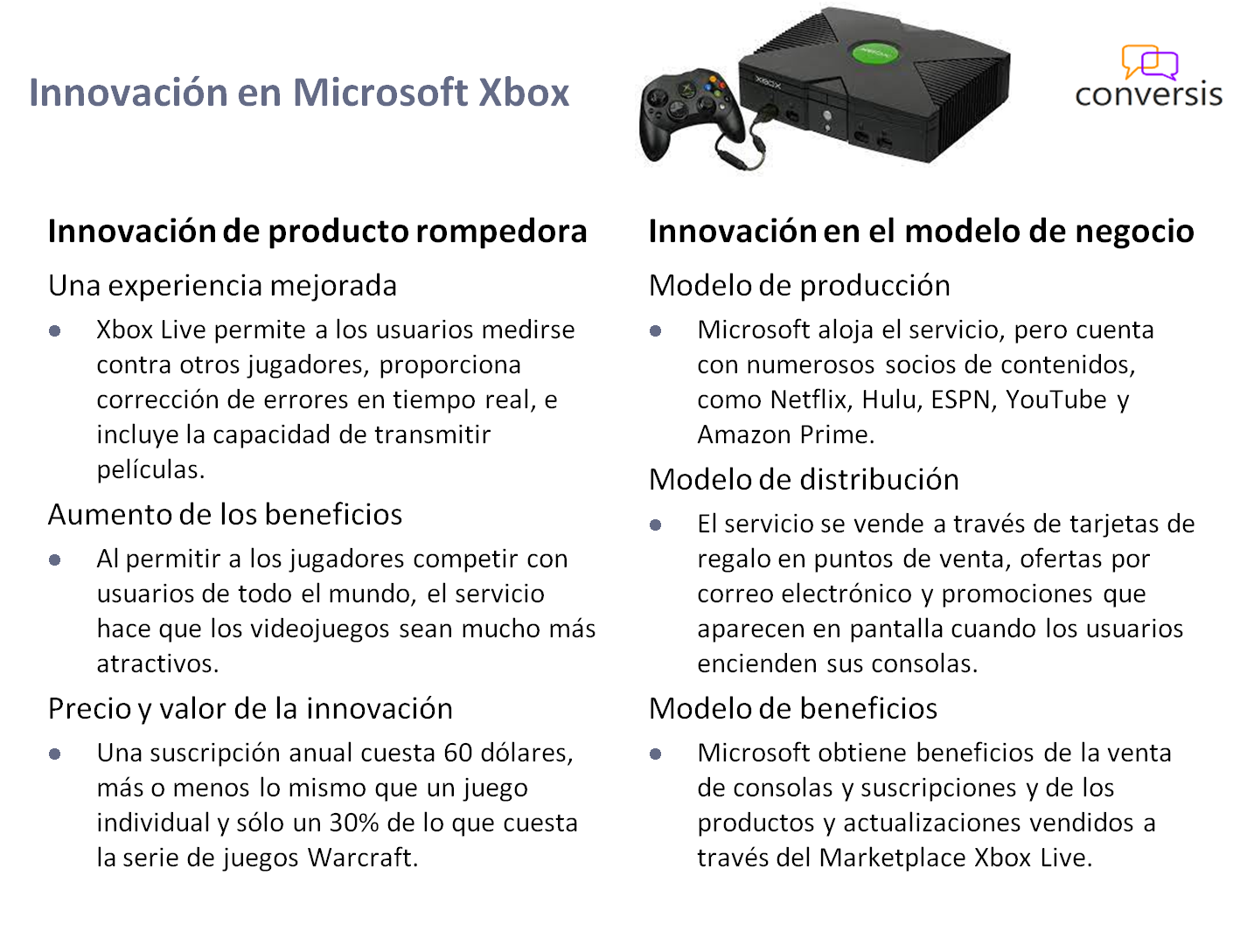 Innovación en Microsoft Xbox
